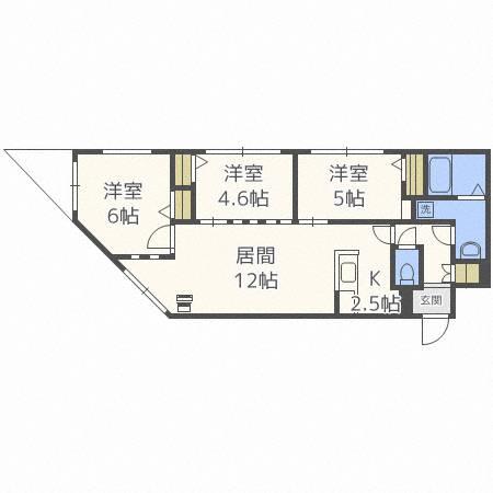 グリーティングス宮の沢(3LDK/4階)の間取り写真