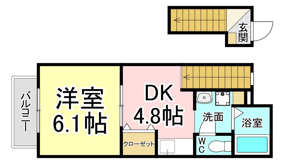 アドヴァンス青山(1DK/2階)の間取り写真