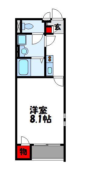 クレイノFLORA宇美II(1K/2階)の間取り写真