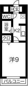 ノベルティーGX(1K/2階)の間取り写真