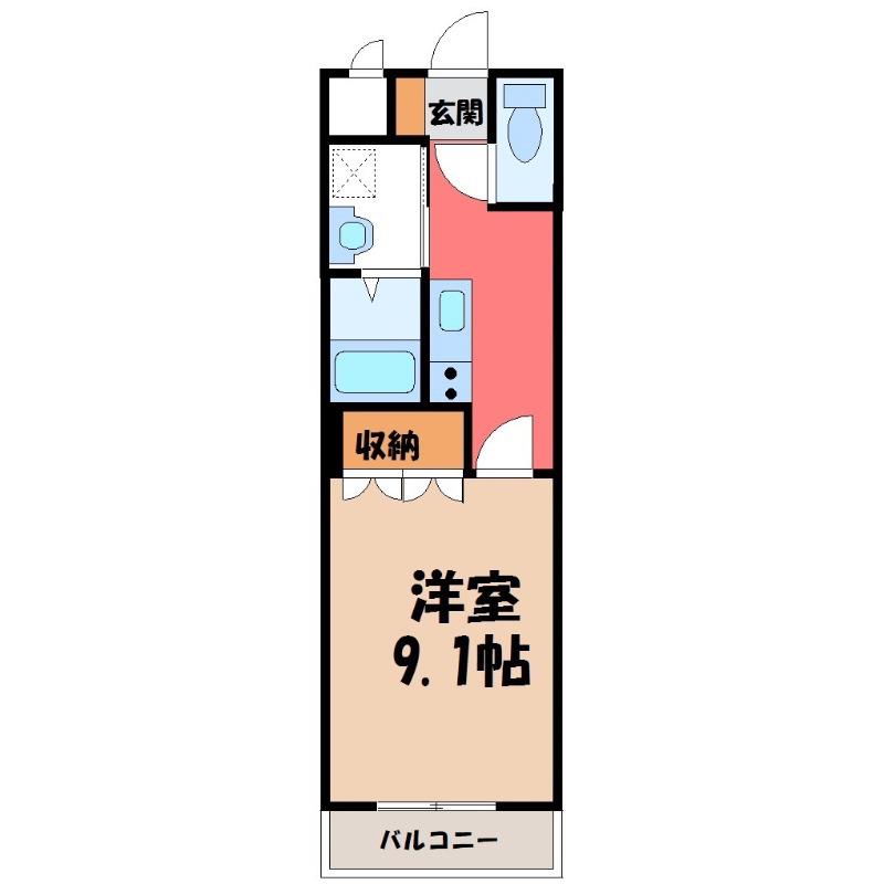 パルティールK(1K/1階)の間取り写真