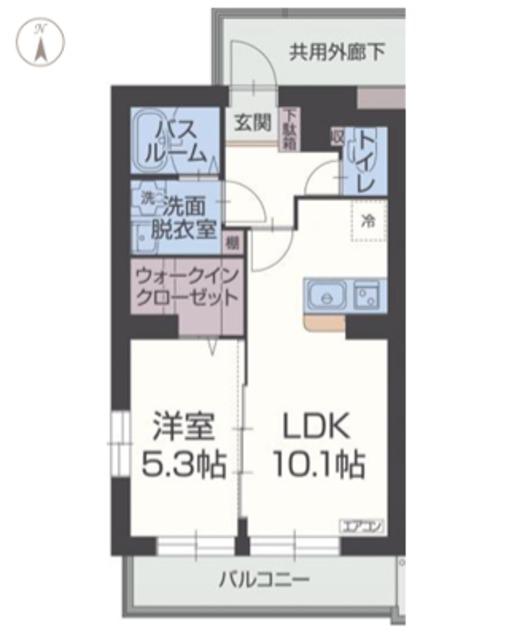 ロンド・ボヌール(1LDK/2階)の間取り写真