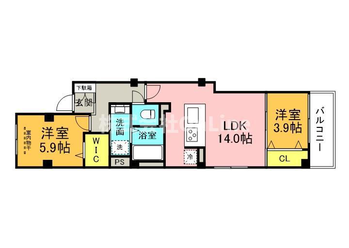 ソレイユ上汐(2LDK/2階)の間取り写真