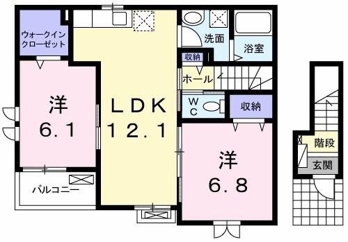 KS FLAT(2LDK/2階)の間取り写真
