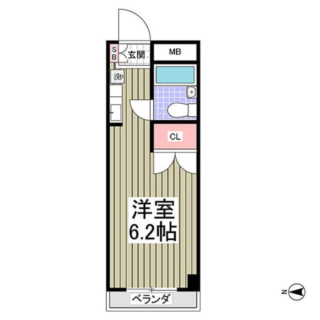 メゾンドサガミ(1K/4階)の間取り写真