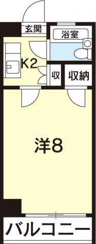 シャトル福島南(1K/4階)の間取り写真