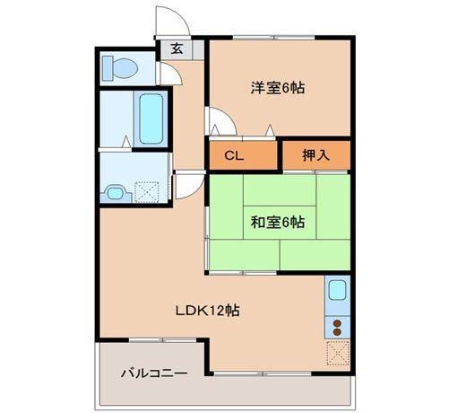 ロワジールK(2LDK/3階)の間取り写真