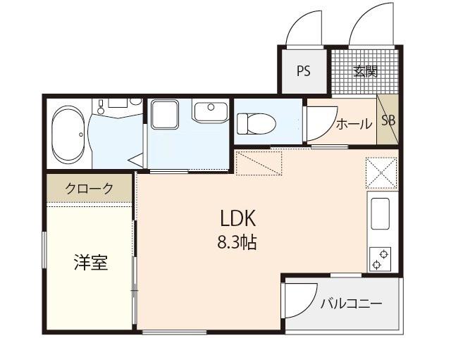 セブンプロート草津東(1LDK/1階)の間取り写真