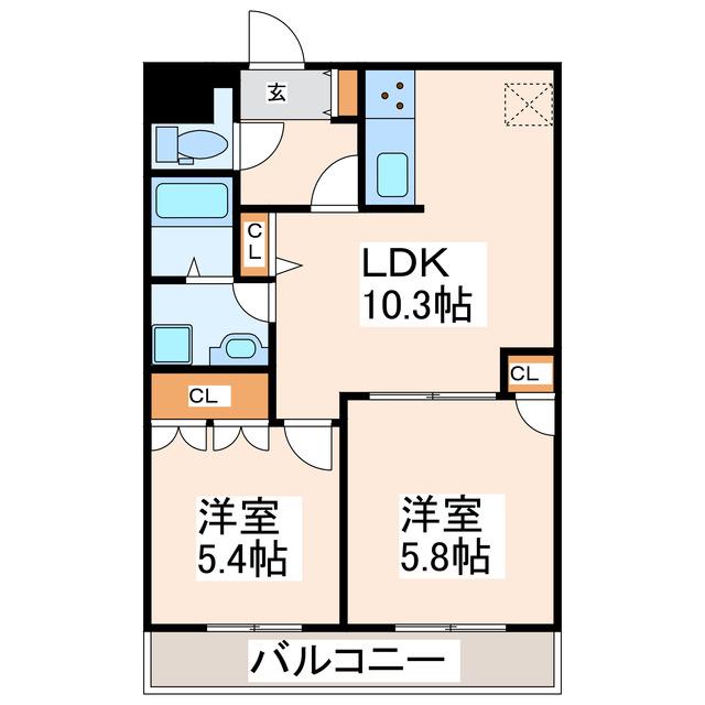 KANNA-KAMUI(2LDK/4階)の間取り写真