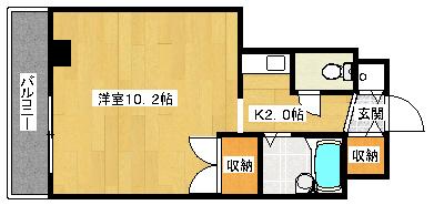 リヴェール西旭(1K/3階)の間取り写真