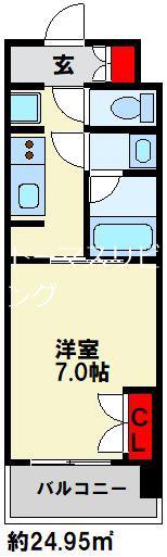 RJRプレシア西小倉駅前(1K/2階)の間取り写真