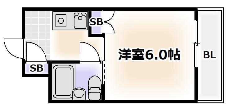 ヴェルデ阿倍野(1K/4階)の間取り写真