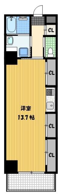 CASA EBANISTA(ワンルーム/9階)の間取り写真