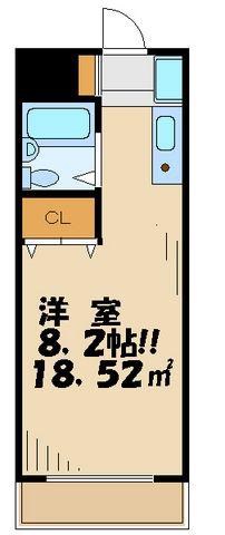 ラピュタ浜田山(ワンルーム/3階)の間取り写真