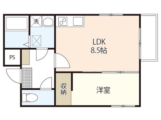 セブンプロート草津浜町(1LDK/2階)の間取り写真