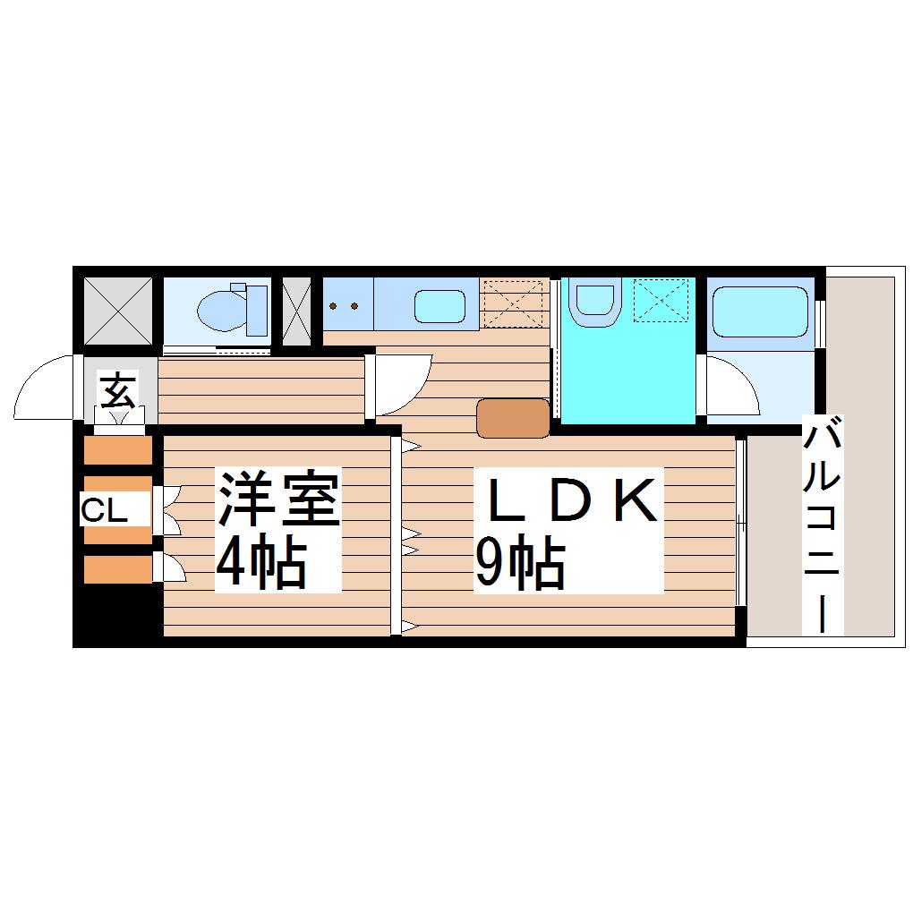 プレシャス二日町(1LDK/10階)の間取り写真