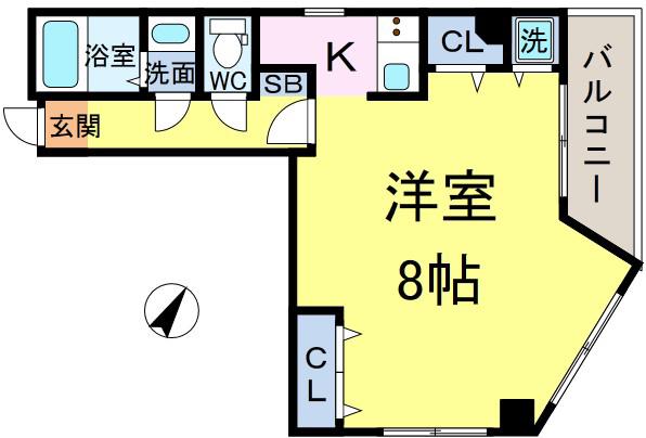 ボヌール新小岩(ワンルーム/3階)の間取り写真