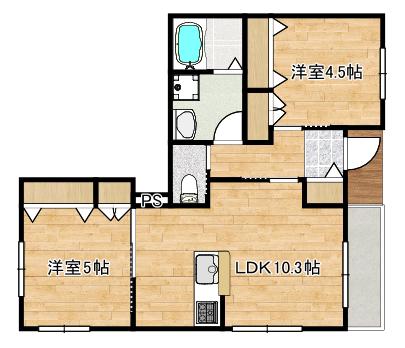 EL CHALTEN エルチャルテン(2LDK/1階)の間取り写真