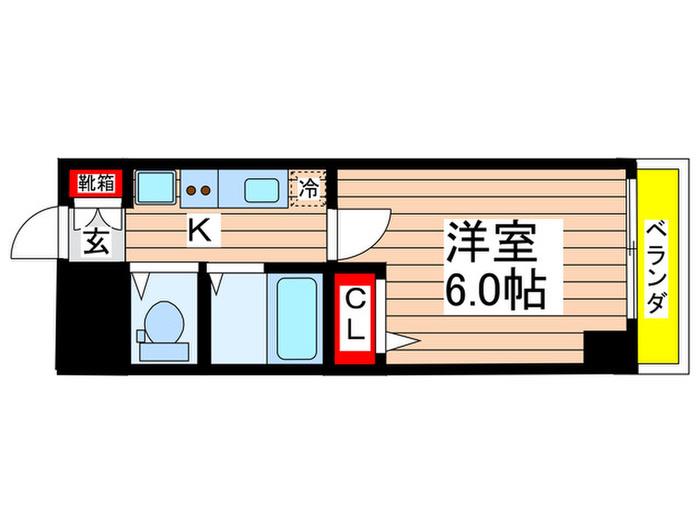 オネスティ船橋5番館(1K/9階)の間取り写真