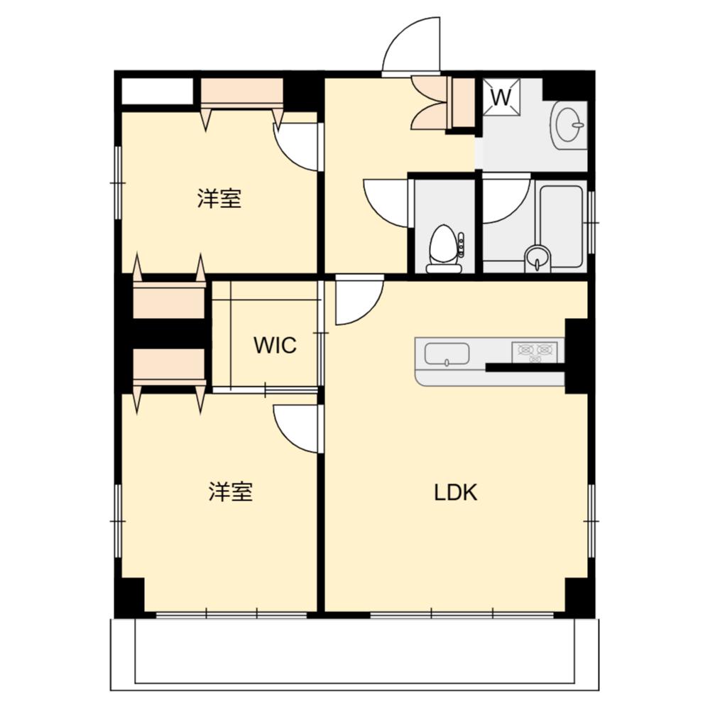 ミラージュ錦糸町(2LDK/8階)の間取り写真