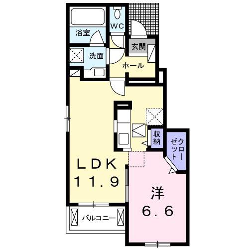 ベル スクエアII(1LDK/1階)の間取り写真