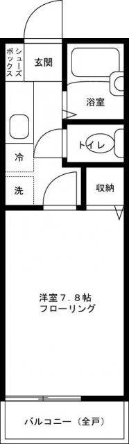 オーパス白金(1K/2階)の間取り写真