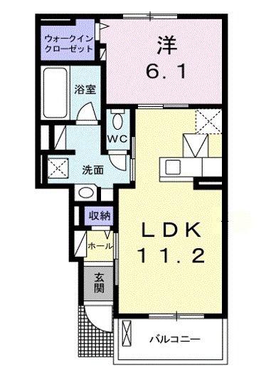 プラスターラー.エス 弐番館(1LDK/1階)の間取り写真