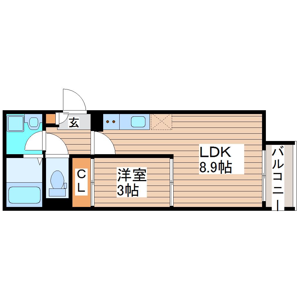 REGALEST保春院(1LDK/1階)の間取り写真