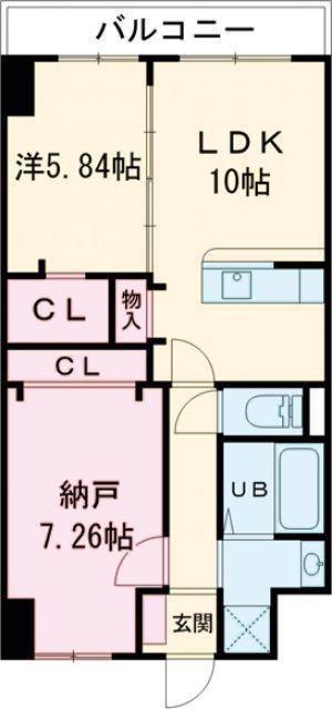 FREEDOM RESIDENCE堺寺地町(2LDK/5階)の間取り写真