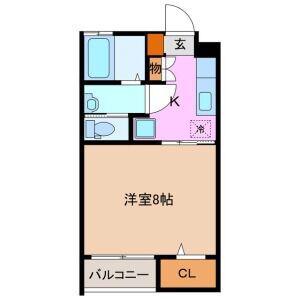 ヴェル ドミール(1K/2階)の間取り写真