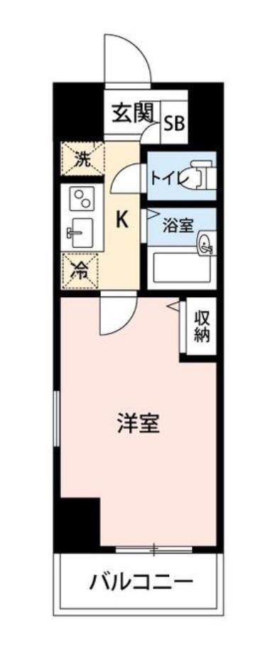 マイナビステイ三田パークホーム(1K/8階)の間取り写真