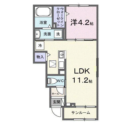 メゾン ボーテ(1LDK/1階)の間取り写真