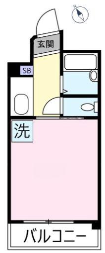 エルウィング立川二番館(1K/2階)の間取り写真