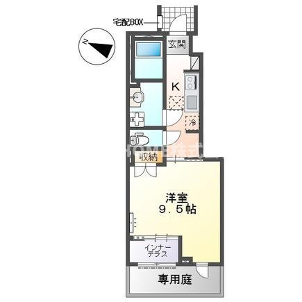 丹波篠山市中野II(1K/1階)の間取り写真