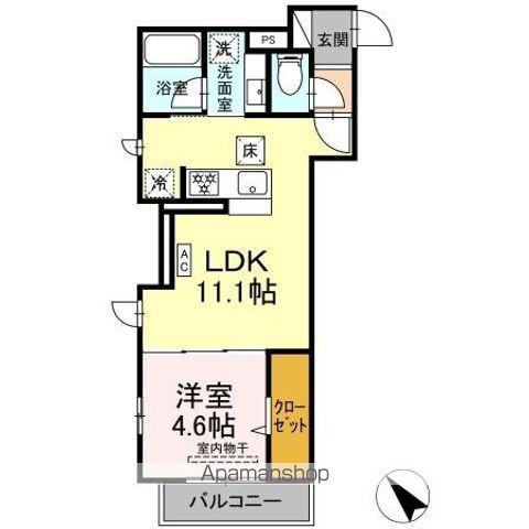 DBLESS鶴見市場(1LDK/1階)の間取り写真