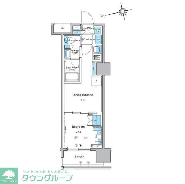ルフォンプログレ品川戸越(1DK/4階)の間取り写真