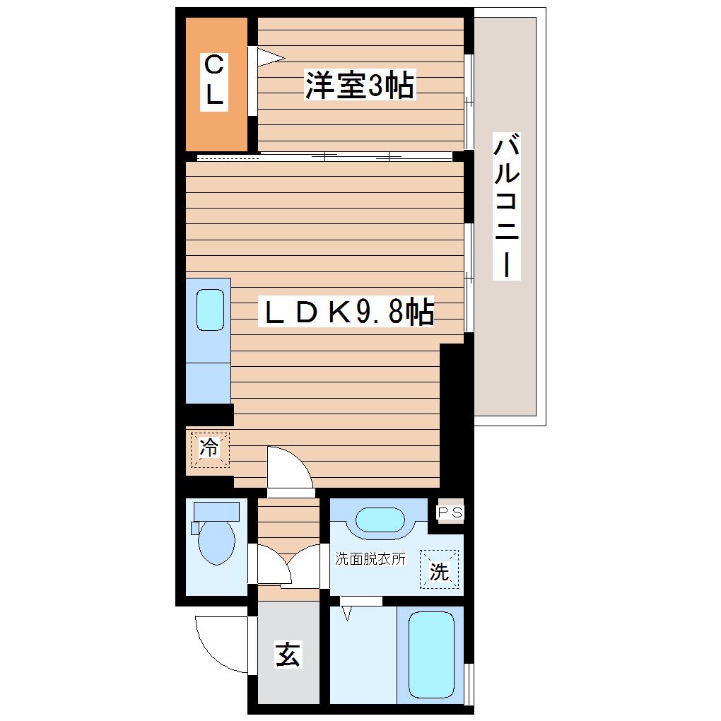 グランコート(1LDK/1階)の間取り写真