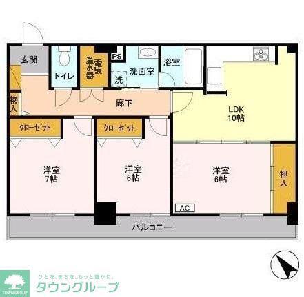 オーシャンビュー壱番館(3LDK/19階)の間取り写真