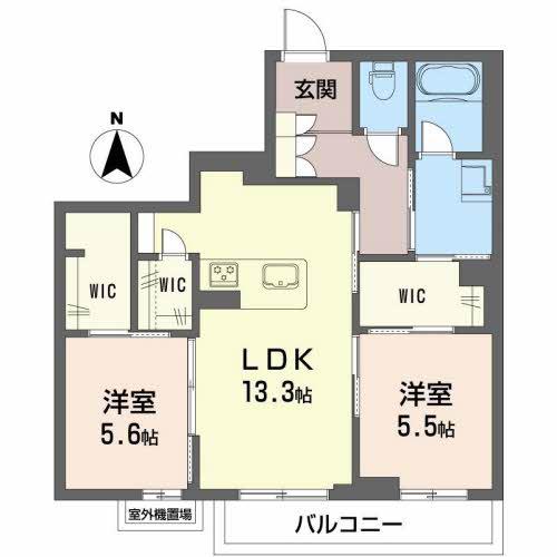 BUSH CLOVER(2LDK/2階)の間取り写真