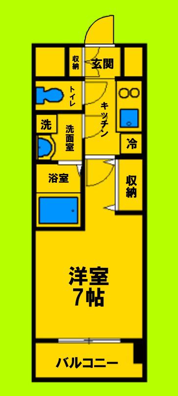 レジュールアッシュ塚本レジデンス(1K/9階)の間取り写真
