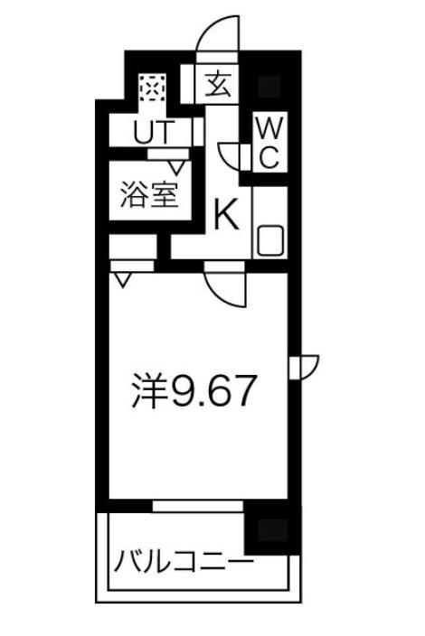 NONAMI RISE(1K/6階)の間取り写真