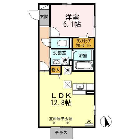 ファインセジュール(1LDK/1階)の間取り写真