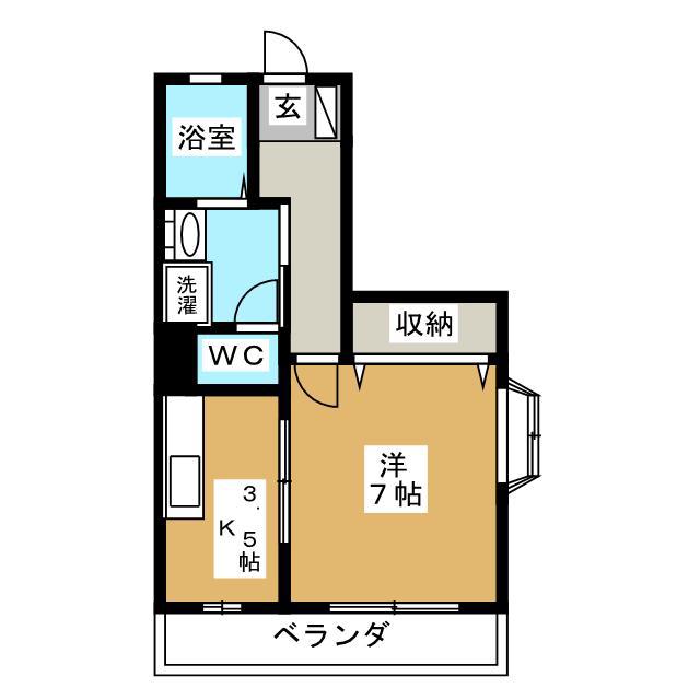 ステラ栄(1K/2階)の間取り写真