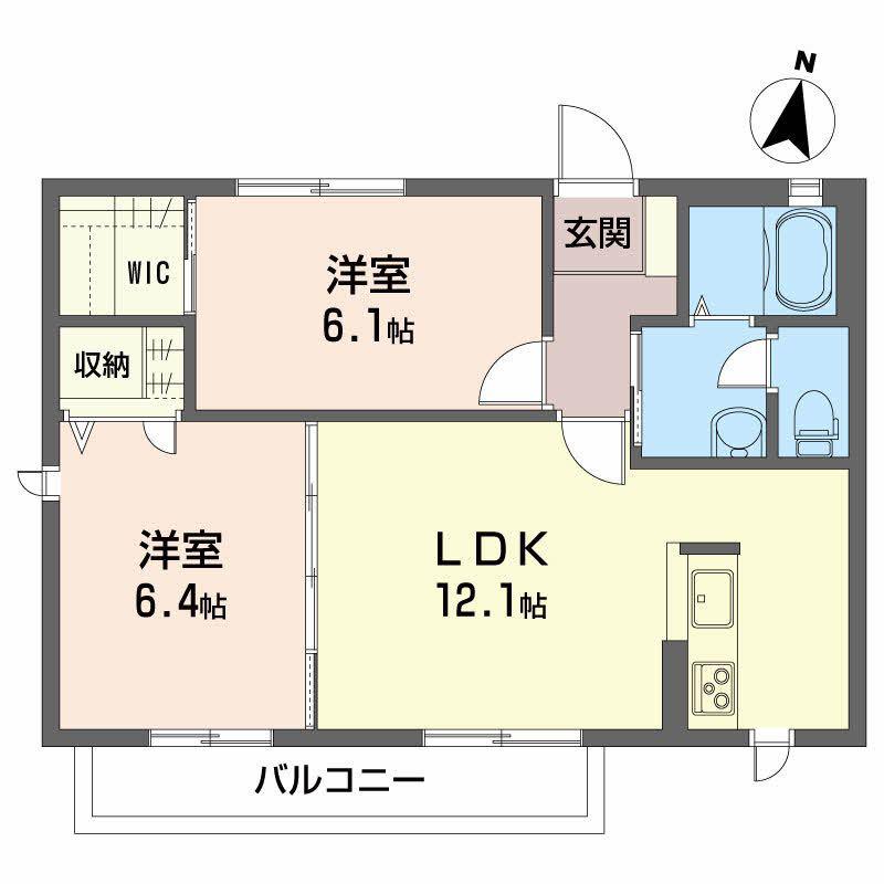 シャーメゾン・フェアリー(2LDK/2階)の間取り写真