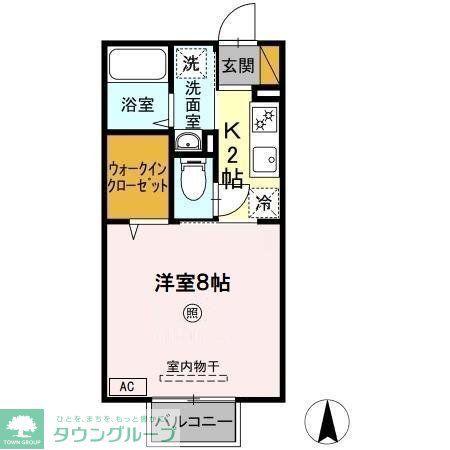 メゾンモナリエ(1K/1階)の間取り写真