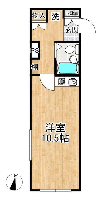 藤沢朝日町ダイカンプラザ(ワンルーム/2階)の間取り写真