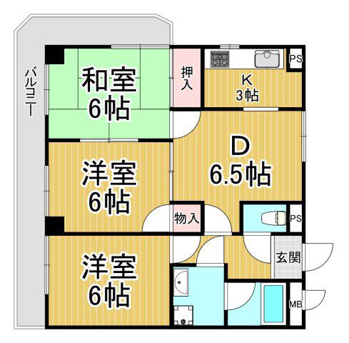 コートスミュー(3LDK/3階)の間取り写真