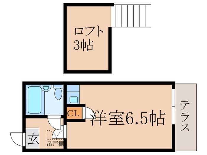 M2ハイツ(ワンルーム/1階)の間取り写真