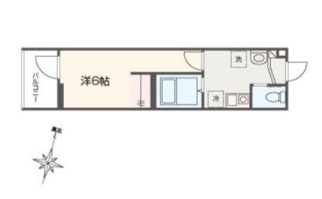 MELLAS南浦和V(1K/3階)の間取り写真