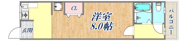 上ノ島町アパート(1K/1階)の間取り写真